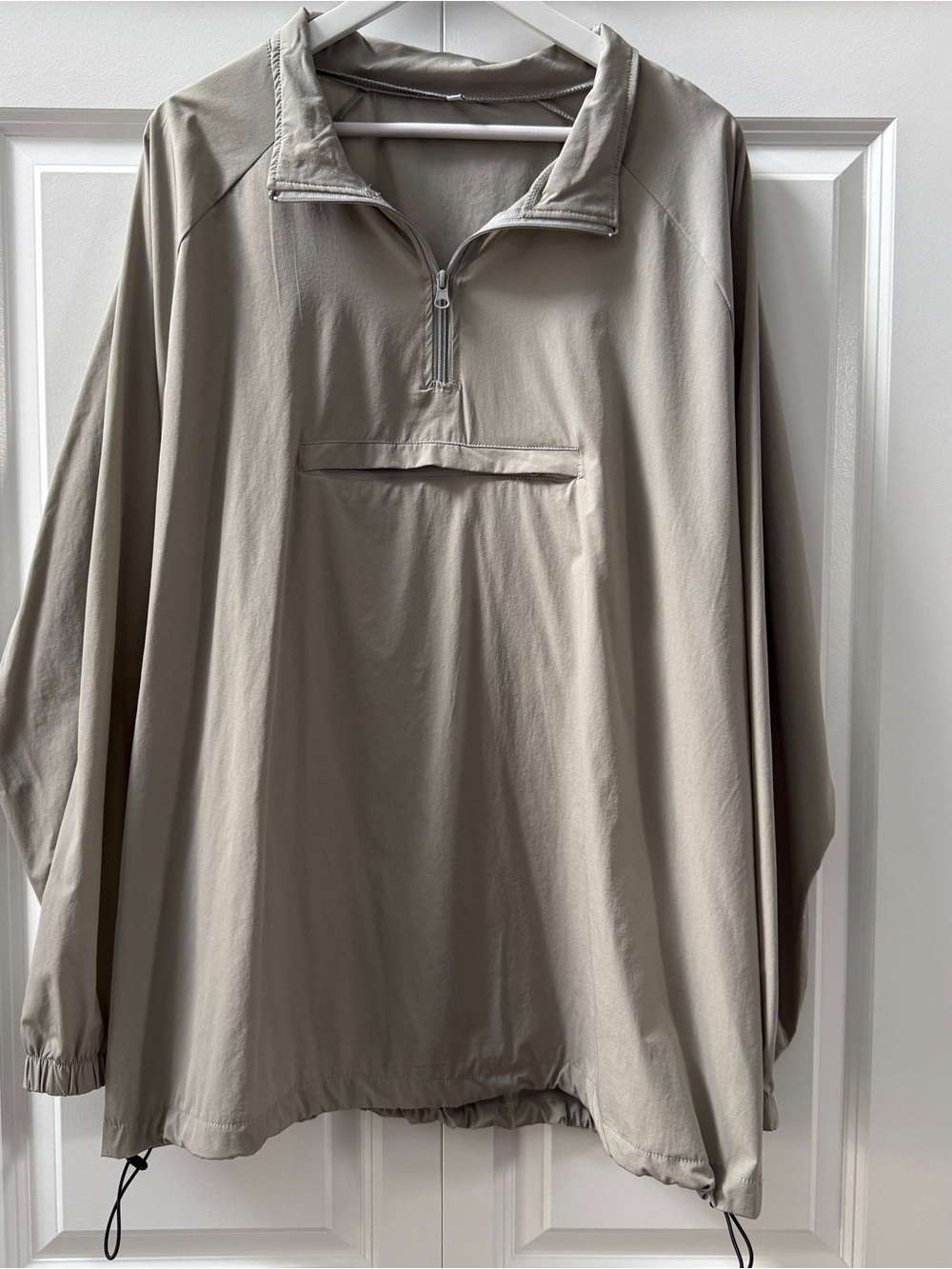 Taupe, Beige 2XL Lightweight Quarter-Zip Anorak Pullover Windbreaker